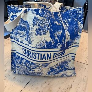 NWOT Dior Blue and White Christian Dior Canvas Tote
